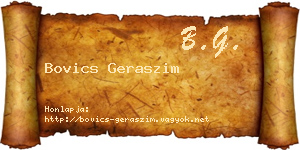 Bovics Geraszim névjegykártya